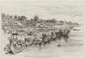 La spedizione in Birmania, Thyetmyo, la stazione di frontiera, dal fiume Irrawaddy da Melton Prior
